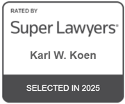 RATED BY | Super Lawyers | Karl W. Koen | SELECTED IN 2025